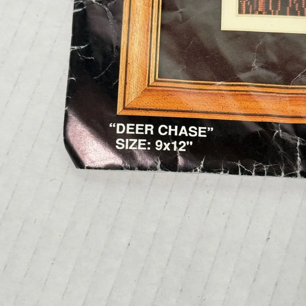 Bucilla Counted Cross Stitch Kit Deer Chase 40168 Partially Completed READ